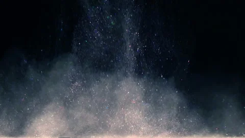 The explosive wave of shimmering particles. slow motion Stock Footage 160061374