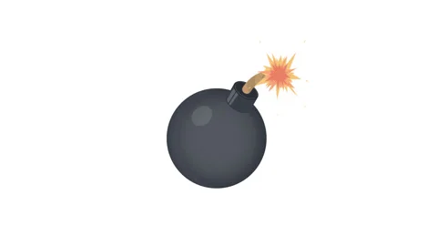 Explosives. Animation of a bomb explosion. Detonation, cartoon Stock Footage 130498686
