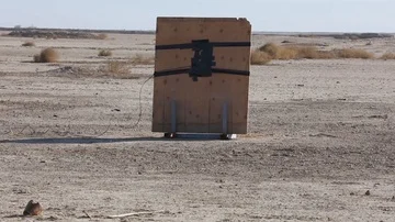 Explosives being detonated at ordnance disposal school, Iraq Stock Footage 85802788