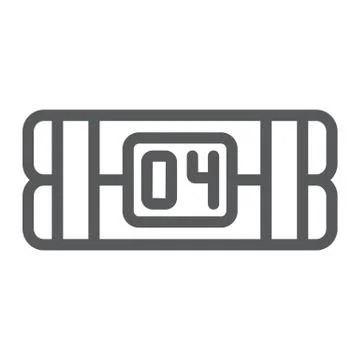 Explosives c4 line icon, army and weapon, detonating bomb sign, vector graphics Stockillustratie
