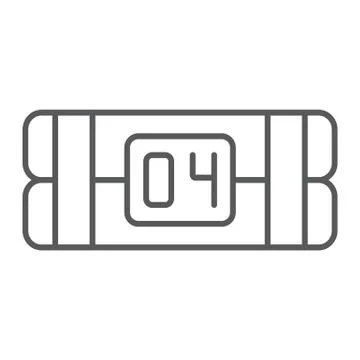 Explosives c4 thin line icon, army and weapon, detonating bomb sign, vector Stockillustratie