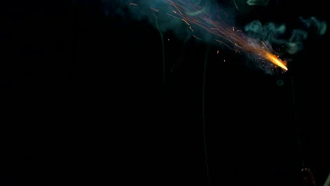 Explosives igniter slow motion 120fps at 1080p with stunning particles Stock Footage 197141486