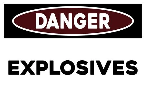 Explosives warning sign Stock Illustration
