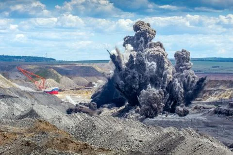 Explosure on open pit Stock Photos