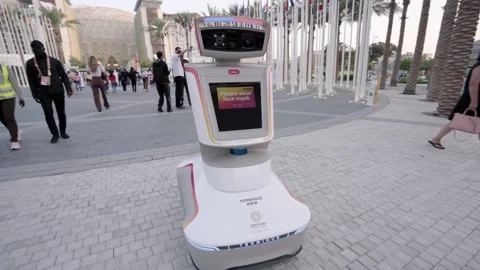 Expo 2020 assistant robot Stock Footage 304343879