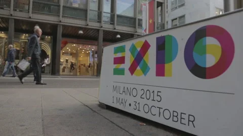 Expo Milano post Video stock 48145570
