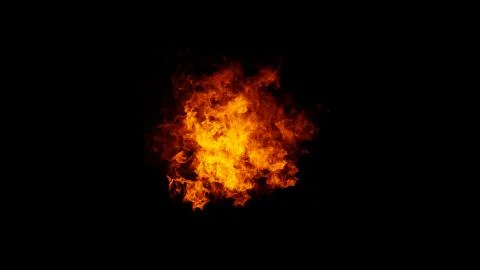 Expolsion fire flames texture on isolated black background. Perfect texture o Stock Illustration