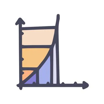 Exponential chart color vector doodle simple icon Illustrazione stock