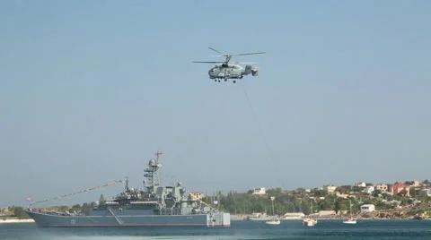 Exponential exploration submarine naval helicopter Russia Stock Footage 40486004