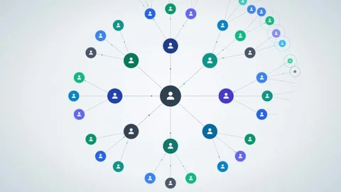Exponential growth of a digital network connection map. 4K Stock Footage 346213241