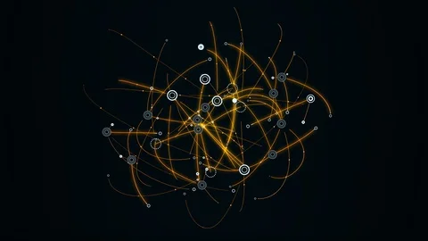 Exponential Growth of Tech Data Communication along a Network Stock Footage 112714393