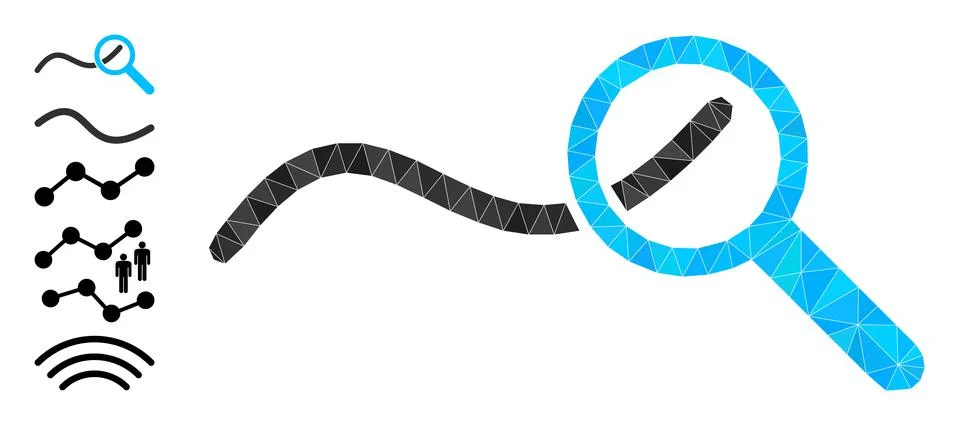 Expore Wave Chart Triangle Icon and Other Icons Stock Illustration