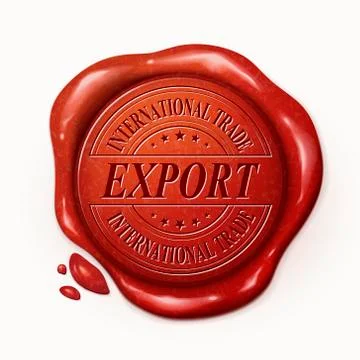 Export 3d red wax seal Stock Illustration