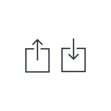 Export and import file icons. Upload, download sign. Share document symbol. I Stock Illustration