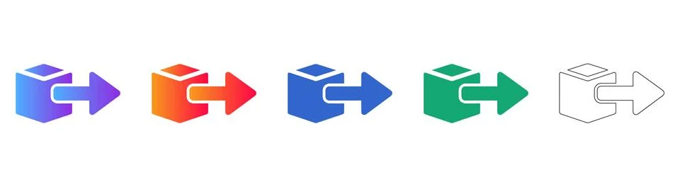 Export and Transfer Box with Arrow Icons for Data Movement Stock Illustration