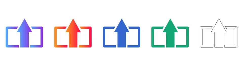 Export and Upload Arrow Icon Set Ilustração Stock