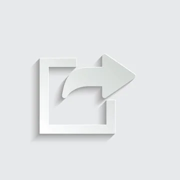 Export arrow, forward icon, share or exit icon. black vector square and arrow Stock-Illustration