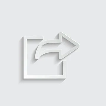Export arrow, forward icon, share or exit icon. black vector square and arrow Stock-Illustration