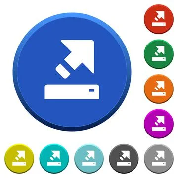 Export beveled buttons Illustrazione stock