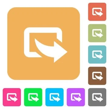 Export with bottom right arrow rounded square flat icons Illustrazione stock