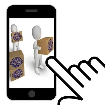 Export  boxes displays exporting and shipping goods Stock Illustration