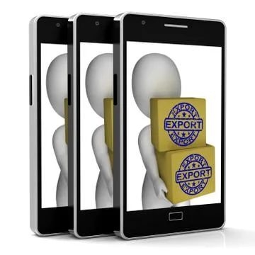 Export  Boxes Show Exporting Goods And Merchandise Stock Illustration