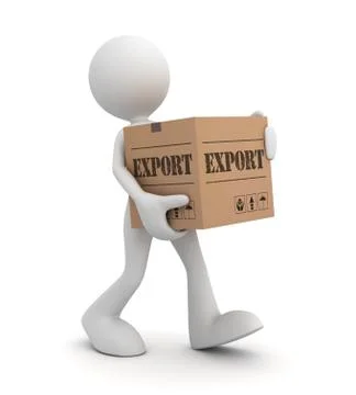 Export cardboard box concept 3d illustration Ilustração Stock