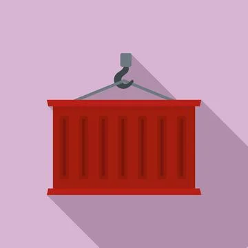 Export cargo container icon, flat style Stock Illustration