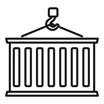 Export cargo container icon, outline style Stock Illustration