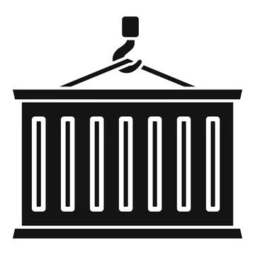 Export cargo container icon, simple style Stock Illustration