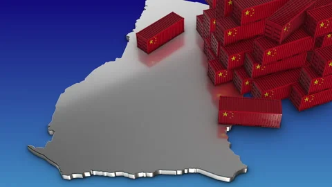 Export from China to Ghana Stock Footage 300370043