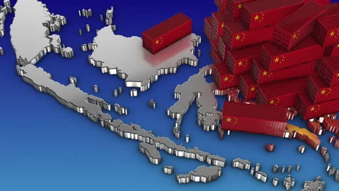 Export from China to Indonesia Stock Footage 300370375