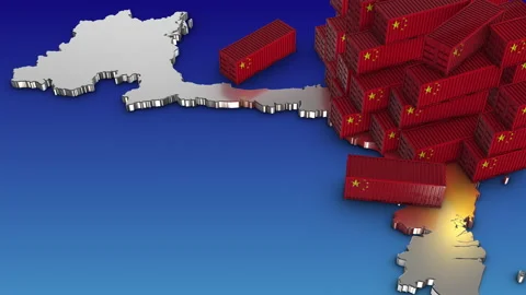 Export from China to Vietnam Stock Footage 300370769