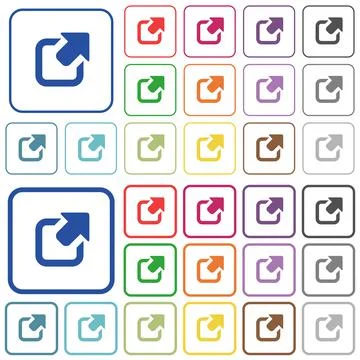 Export color outlined flat icons Illustrazione stock
