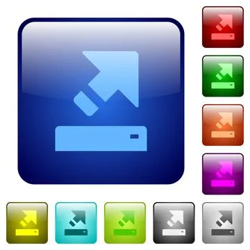 Export color square buttons Stock Illustration