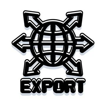 Export concept with global business distribution arrows Stock Illustration