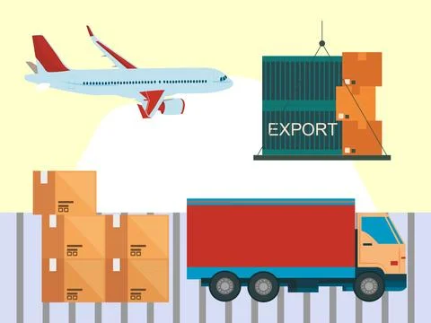Export Concept Illustration Style Stock Illustration