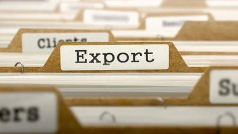 Export Concept with Word on Folder Stock Illustration