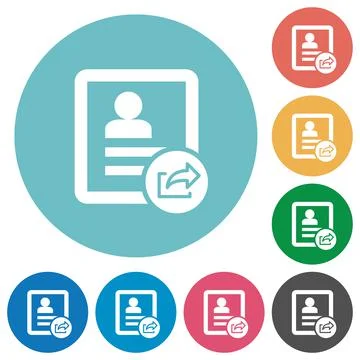 Export contact flat round icons Illustrazione stock