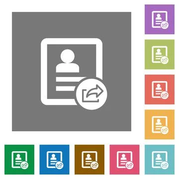 Export contact square flat icons Illustrazione stock