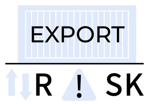 Export Container with Highlighted Risk Warning Symbol Indicating Potential .. Stock Illustration