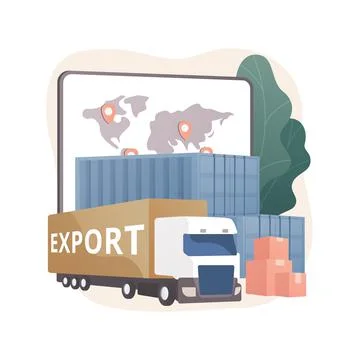 Export control abstract concept vector illustration. Stock Illustration