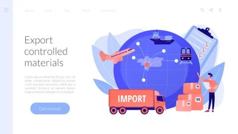 Export control concept landing page Stock Illustration