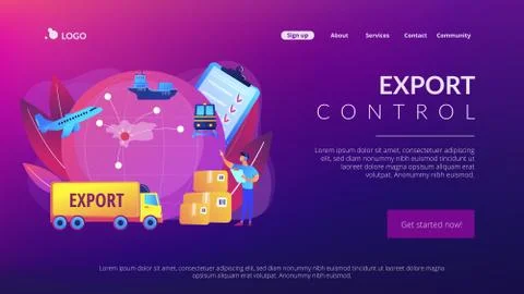 Export control concept landing page Stock Illustration