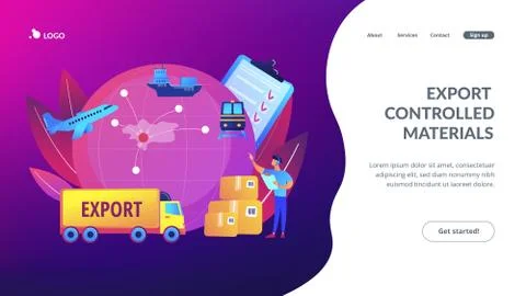 Export control concept landing page Stock Illustration