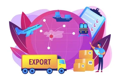 Export control concept vector illustration Stock Illustration