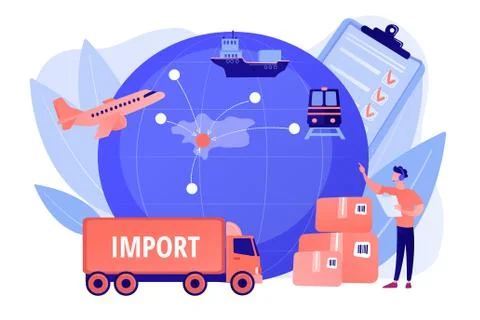 Export control concept vector illustration Stock Illustration
