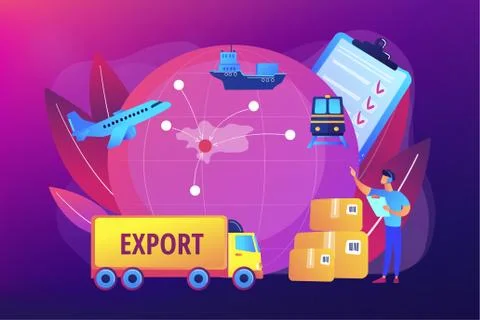 Export control concept vector illustration Stock Illustration