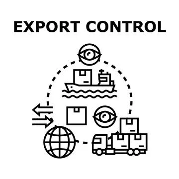 Export control governing global cargo shipment process Stock Illustration