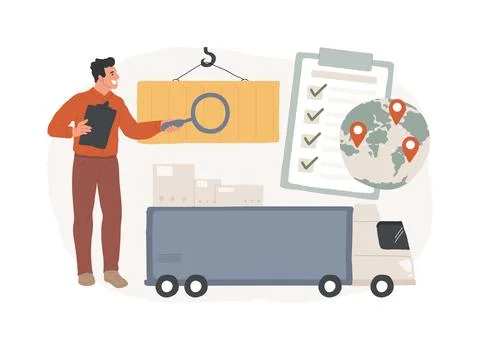 Export control isolated concept vector illustration. Ilustración de archivo